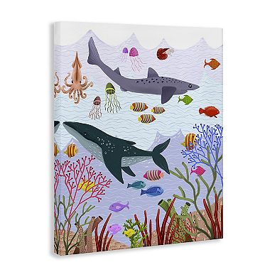 Stupell Home Decor Underwater Sea Animals Canvas
