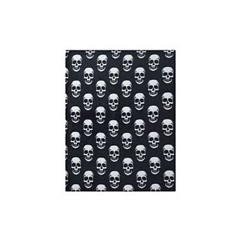 Kate Aurora Oversized Halloween Spooky Skeleton Skulls Plush Fleece Throw Accent Blanket