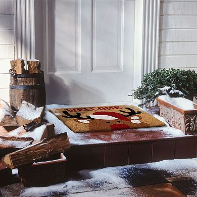 Kate Aurora Winter Wonderland Christmas Reindeer Outdoor Welcome Mat