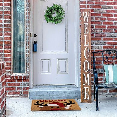 Kate Aurora Winter Wonderland Christmas Reindeer Outdoor Welcome Mat