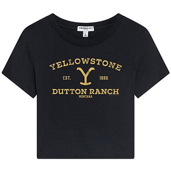 Juniors' Yellowstone Dutton Ranch Graphic Crop Tee