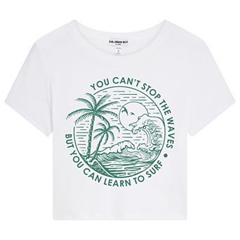 Juniors' Suburban Riot You Can't Stop The Waves Cropped Graphic Tee
