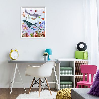Stupell Home Decor Underwater Sea Animals Framed Giclee Wall Art