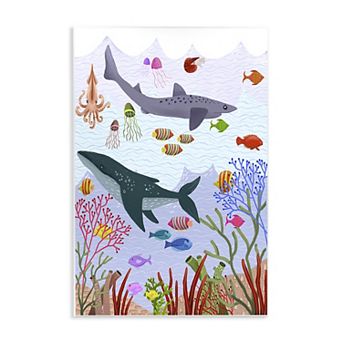 Stupell Home Decor Underwater Sea Animals Plaque Wall Art