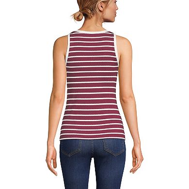 Women's Lands' End Pointelle Rib U-Neck Tank Top