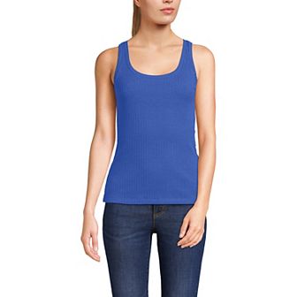 Women's Lands' End Pointelle Rib U-Neck Tank Top