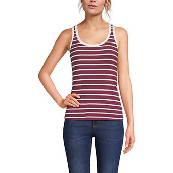 Women's Lands' End Pointelle Rib U-Neck Tank Top