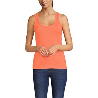 Women's Lands' End Pointelle Rib U-Neck Tank Top