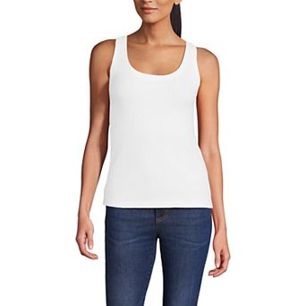 Women's Lands' End Pointelle Rib U-Neck Tank Top