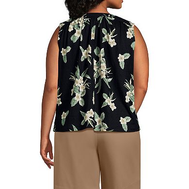 Plus Size Lands' End Notch Neck Swing Tank Top