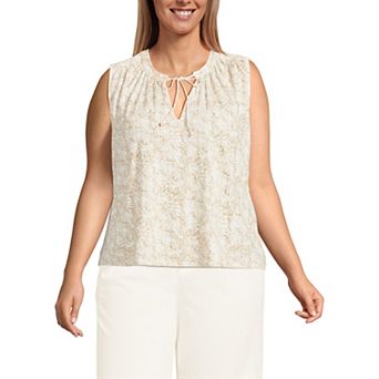 Plus Size Lands' End Notch Neck Swing Tank Top