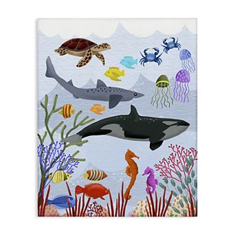 Stupell Home Decor Aquatic Animals Underwater Canvas Wall Art