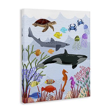 Stupell Home Decor Aquatic Animals Underwater Canvas Wall Art