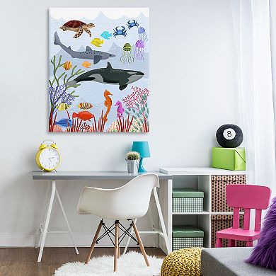 Stupell Home Decor Aquatic Animals Underwater Canvas Wall Art