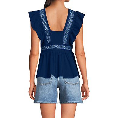 Women's Lands' End Lightweight Jersey Ruffle Peplum Top