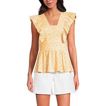 Petite Lands' End Ruffle Peplum Top