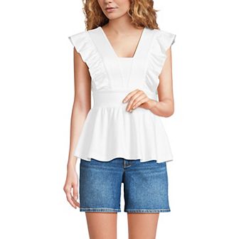 Petite Lands' End Ruffle Peplum Top
