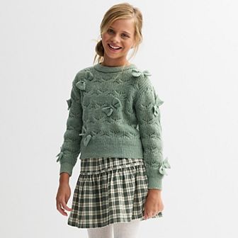 Girls 7-16 IZ Byer 2 pc Long Sleeve Sweater & Skirt Set with 3D Bows