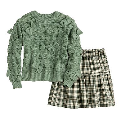 Girls 7-16 IZ Byer 2-pc. Long Sleeve Sweater & Skirt Set with 3D Bows