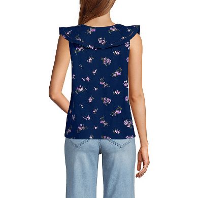 Women's Lands' End V-Neck Cascade Ruffle Top