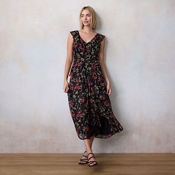 Women's LC Lauren Conrad Asymmetrical Ruffle Maxi Dress