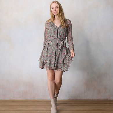 Women's LC Lauren Conrad Godet Sleeve Ruffle Mini Dress