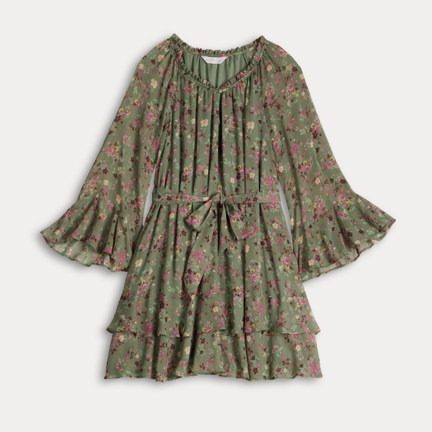 Женское платье LC Lauren Conrad Godet Sleeve Ruffle Mini, цвет: Розовато-лиловый — фото 5