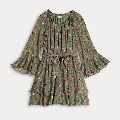 Women's LC Lauren Conrad Godet Sleeve Ruffle Mini Dress