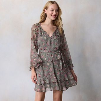 Women's LC Lauren Conrad Godet Sleeve Ruffle Mini Dress