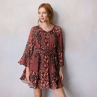 Women's LC Lauren Conrad Godet Sleeve Ruffle Mini Dress