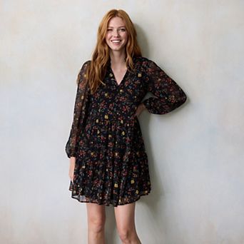 Women's LC Lauren Conrad Babydoll Tiered Shirtdress