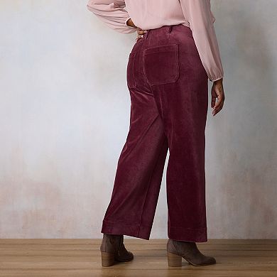 Plus Size LC Lauren Conrad Wildflower Super High Rise Wide Leg Crop Pants