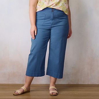 Plus Size LC Lauren Conrad Wildflower Super High Rise Wide Leg Crop Pants