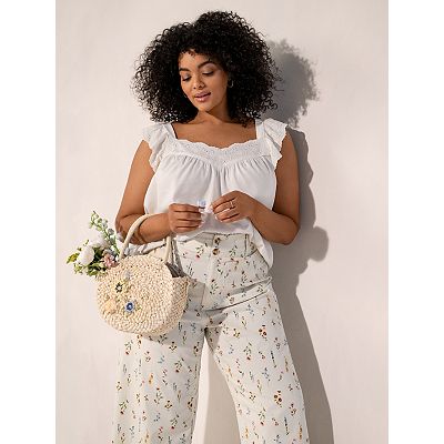 Plus Size LC Lauren Conrad Wildflower Super High Rise Wide Leg