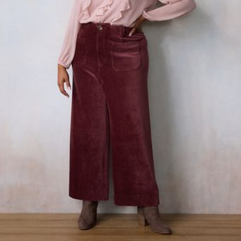 Plus Size LC Lauren Conrad Wildflower Super High Rise Wide Leg Crop Pants