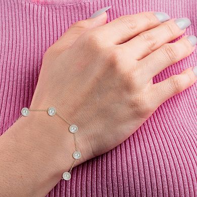 PearLustre by Imperial 10k Gold Freshwater Cultured Pearl Station Bracelet