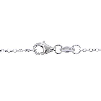 PearLustre by Imperial Sterling Silver Cultured Pearl & Lab Created White Sapphire Pendant Necklace