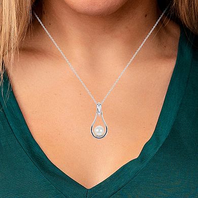 PearLustre by Imperial Sterling Silver Cultured Pearl Tear Drop Pendant Necklace