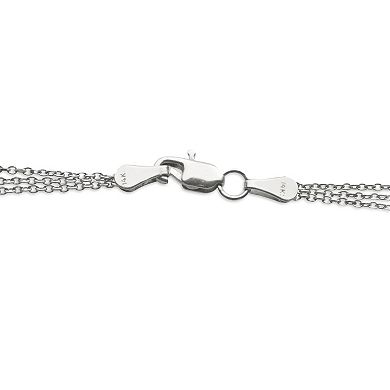 PearLustre by Imperial Sterling Silver Cultured Pearl & Topaz Circle Pendant Necklace