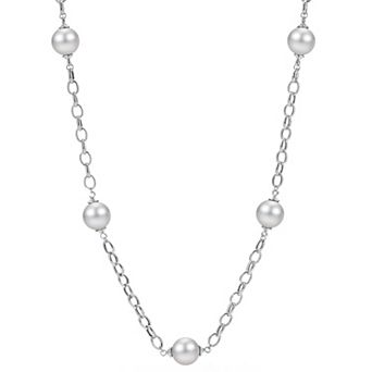 PearLustre by Imperial Cultured Pearl Windsor Rolo Chain Station Necklace
