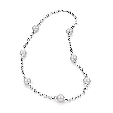 PearLustre by Imperial Cultured Pearl Windsor Rolo Chain Station Necklace