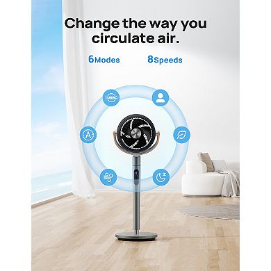 DREO Smart 37"-43'' Height Oscillating Pedestal Fan