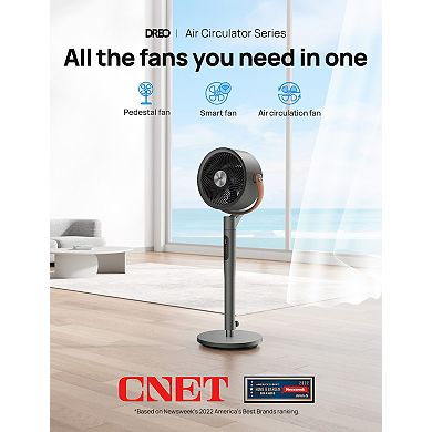 DREO Smart 37"-43'' Height Oscillating Pedestal Fan