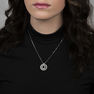 PearLustre by Imperial Cultured Pearl & Lab Created Sapphire Circle Pendant Necklace