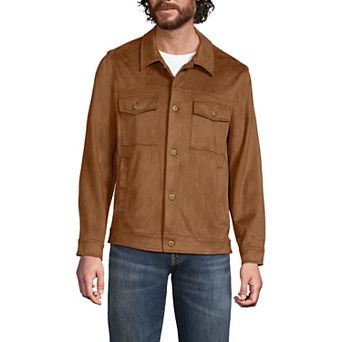 Men's Lands' End Faux Suede Trucker Jacket