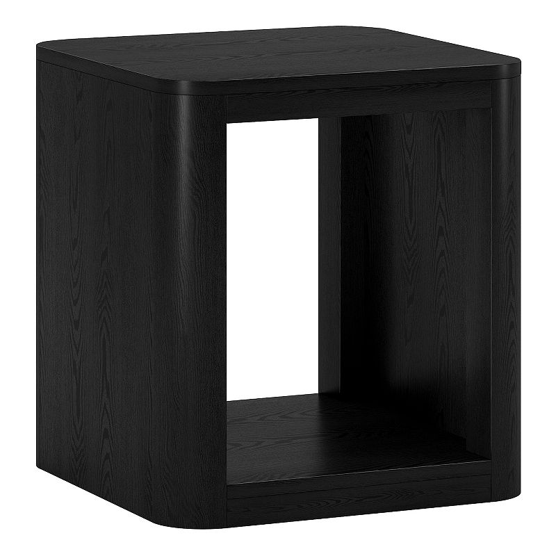 Finley & Sloane Kellan Square Side Table, Black Grain