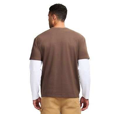 Men's Caterpillar Thermal Waffle Long Sleeve Twofer Pocket Tee