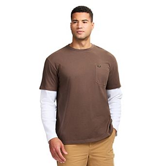 Men's Caterpillar Thermal Waffle Long Sleeve Twofer Pocket Tee