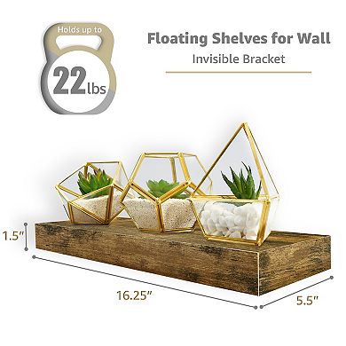 2 Pack (16"x9") Sorbus Long Floating Wall Shelves for Decor, Kitchen, Living Room