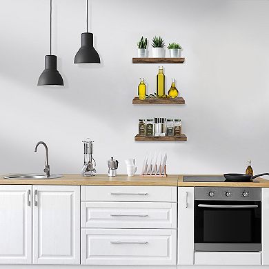 3 Pack (16"x9") Sorbus Long Floating Wall Shelves for Decor, Kitchen, Living Room